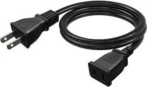 (5ft/1.5m) USA Outlet Saver Power Extension Cord,Non Polarized US 2-Prong 2 Outlets for NEMA 1-15P to NEMA 1-15R,Nice Short Little Extension Cord,18AWG 5ft (5ft/1.5m) USA Outlet Saver Power Extension Cord,Non Polarized US 2-Prong 2 Outlets for NEMA 1-15P to NEMA 1-15R,Nice Short Little Extension Cord,18AWG 5ft