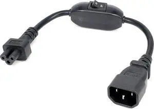 IEC C14 to C5 Short Power Cord with Switch, IEC 320 C14 Male to C5 Female Short Power Cable with ON/Off Switch, 1ft/30cm, 18AWG,1-Pack IEC C14 to C5 Short Power Cord with Switch, IEC 320 C14 Male to C5 Female Short Power Cable with ON/Off Switch, 1ft/30cm, 18AWG,1-Pack