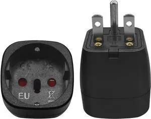 (2 Pack) NEMA 6-15P to EU European Standard Female Socket Power Converter, US 3 Prong Male to Euro Schuko Female Socket Electrical Adapter Travel Plug Adapter (2 Pack) NEMA 6-15P to EU European Standard Female Socket Power Converter, US 3 Prong Male to Euro Schuko Female Socket Electrical Adapter Travel Plug Adapter