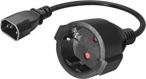 IEC 320 C14 to Schuko Female Socket Short Power Cord 1ft for UPS PDU, EU European CEE7/7 Schuko Socket to C14 Power Cable, 220 Volt Computer Power Cable,18AWG, 1ft/30cm IEC 320 C14 to Schuko Female Socket Short Power Cord 1ft for UPS PDU, EU European CEE7/7 Schuko Socket to C14 Power Cable, 220 Volt Computer Power Cable,18AWG, 1ft/30cm