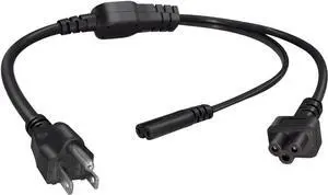 US Standard 3 Prong Y Splitter Short Power Cord Plug, NEMA 5-15P to C5+C7 Y Split , USA 5-15P Plug to IEC C7 and C5 Short Power cable ,Dual IEC Double Multi IEC Cable,1.6ft US Standard 3 Prong Y Splitter Short Power Cord Plug, NEMA 5-15P to C5+C7 Y Split , USA 5-15P Plug to IEC C7 and C5 Short Power cable ,Dual IEC Double Multi IEC Cable,1.6ft