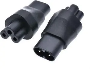 (2 Pack) C5 to C8 Power Converter Travel Plug Adapter, IEC 320 C5 3-Prong Female to C8 2-Prong Male AC Power Adapter Receptacle Electrical Adapter (2 Pack) C5 to C8 Power Converter Travel Plug Adapter, IEC 320 C5 3-Prong Female to C8 2-Prong Male AC Power Adapter Receptacle Electrical Adapter