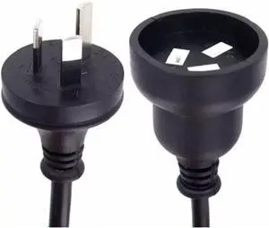 AU Power Extension Cord, 3-Pin Autralia/New Zealand AS3112/NZS3112 Male to Female Power Extension Cable, 17AWG,0.5m/1.6ft Black AU Power Extension Cord, 3-Pin Autralia/New Zealand AS3112/NZS3112 Male to Female Power Extension Cable, 17AWG,0.5m/1.6ft Black