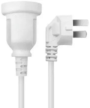 AU Power Extension Cord, 3-Pin Autralia/New Zealand AS3112/NZS3112 Male to Female 90 Degree Angle Elbow Plug Power Extension Cable, 16AWG,0.5m/1.6ft White AU Power Extension Cord, 3-Pin Autralia/New Zealand AS3112/NZS3112 Male to Female 90 Degree Angle Elbow Plug Power Extension Cable, 16AWG,0.5m/1.6ft White