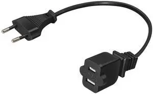 EU to 1-15R P Short Power Cord 1 Foot,EU European CEE7/16 2-Prong Male to US 2-Prong NEMA1-15R Female Socket Short Power Cable, Euro US Plug Adapter cord,EU US Plug Adapter,18AWG, 1ft/30cm EU to 1-15R P Short Power Cord 1 Foot,EU European CEE7/16 2-Prong Male to US 2-Prong NEMA1-15R Female Socket Short Power Cable, Euro US Plug Adapter cord,EU US Plug Adapter,18AWG, 1ft/30cm