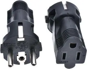 2-Pack EU US Plug Adapter Power Converter Travel Adapter, European CEE7/7 Schuko Plug to US Standard 3-Prong NEMA 5-15R Female Socket Electrical Adapter, Euro US Plug Adapter 2-Pack EU US Plug Adapter Power Converter Travel Adapter, European CEE7/7 Schuko Plug to US Standard 3-Prong NEMA 5-15R Female Socket Electrical Adapter, Euro US Plug Adapter