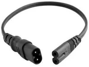 IEC C7 to C8 Power Cord , IEC 60320 C8 Male to C7 Female Power Extension Cord , 18AWG, 3ft/1m Black IEC C7 to C8 Power Cord , IEC 60320 C8 Male to C7 Female Power Extension Cord , 18AWG, 3ft/1m Black