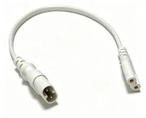 IEC C7 to C8 Power Cord , IEC 60320 C8 Male to C7 Female Power Extension Cord , 18AWG, 1ft/0.3m White IEC C7 to C8 Power Cord , IEC 60320 C8 Male to C7 Female Power Extension Cord , 18AWG, 1ft/0.3m White