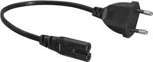 2-Prong European to C7 Short Power Cord, Europe 2-Prong CEE7/16 Standard Plug to Figure 8 IEC C7 Power Cable Replacement with Euro VDE Certifications, IEC Power Cable,18AWG,1.6ft/50cm ,Black 2-Prong European to C7 Short Power Cord, Europe 2-Prong CEE7/16 Standard Plug to Figure 8 IEC C7 Power Cable Replacement with Euro VDE Certifications, IEC Power Cable,18AWG,1.6ft/50cm ,Black
