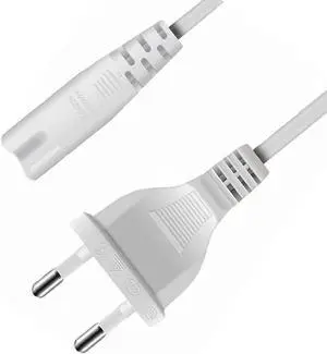 2-Prong European to C7 Short Power Cord Plug,White Europe 2-Prong CEE7/16 Standard Plug to Figure 8 IEC C7 Power Cable Replacement with Euro VDE Certifications, IEC Power Cable,18AWG,1.6ft/50cm 2-Prong European to C7 Short Power Cord Plug,White Europe 2-Prong CEE7/16 Standard Plug to Figure 8 IEC C7 Power Cable Replacement with Euro VDE Certifications, IEC Power Cable,18AWG,1.6ft/50cm