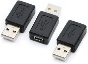 3 Pack USB 2.0 A Male to USB B Mini 5 Pin Female Adapter Converter 3 Pack USB 2.0 A Male to USB B Mini 5 Pin Female Adapter Converter