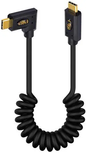 40Gbps USB C to USB C Coiled Cable for Thunderbolt 3,Right Angled USB Type c Male to Male Spiral Cable Support 8K@60Hz Video and 240W PD Fast Charging Cable for MacBook, Smartphone ,3ft/1m 40Gbps USB C to USB C Coiled Cable for Thunderbolt 3,Right Angled USB Type c Male to Male Spiral Cable Support 8K@60Hz Video and 240W PD Fast Charging Cable for MacBook, Smartphone ,3ft/1m