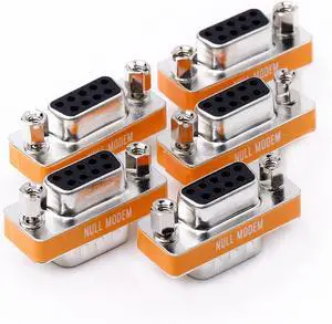 5-Pack DB9 Null Modem Adapter Male to Female Slimline Data Transfer Serial Port Adapter 5-Pack DB9 Null Modem Adapter Male to Female Slimline Data Transfer Serial Port Adapter