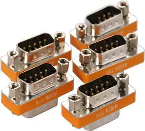 5-Pack DB9 Null Modem Adapter Male to Male Slimline Data Transfer Serial Port Adapter M/M 5-Pack DB9 Null Modem Adapter Male to Male Slimline Data Transfer Serial Port Adapter M/M