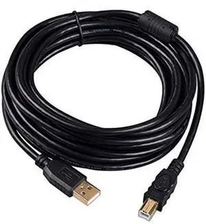 24K Gold Plated USB 2.0 A-Male to B-Male Print Cable with Ferrite Black 28/24# AWG 1m/3ft 24K Gold Plated USB 2.0 A-Male to B-Male Print Cable with Ferrite Black 28/24# AWG 1m/3ft