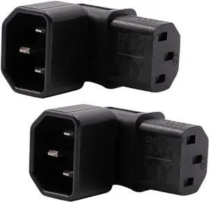 (2-Pack) Down Angle Elbow PIug IEC C14 to C13 Power Converter Travel Plug Adapter,IEC 320 C14 to 90-Degree Down Angle IEC C13 Electrical Adapter,C13 C14 Cable Power Adapter(C14 to Down C13) (2-Pack) Down Angle Elbow PIug IEC C14 to C13 Power Converter Travel Plug Adapter,IEC 320 C14 to 90-Degree Down Angle IEC C13 Electrical Adapter,C13 C14 Cable Power Adapter(C14 to Down C13)