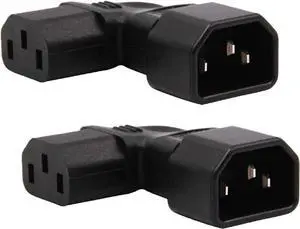 (2-Pack) Left Angle Elbow PIug IEC C14 to C13 Power Converter Travel Plug Adapter,IEC 320 C14 to 90-Degree Left Angle IEC C13 Electrical Adapter,C13 C14 Cable Power Adapter(C14 to Left C13) (2-Pack) Left Angle Elbow PIug IEC C14 to C13 Power Converter Travel Plug Adapter,IEC 320 C14 to 90-Degree Left Angle IEC C13 Electrical Adapter,C13 C14 Cable Power Adapter(C14 to Left C13)