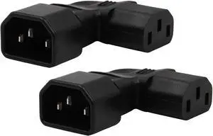 (2-Pack) Right Angle Elbow PIug IEC C14 to C13 Power Converter Travel Plug Adapter,IEC 320 C14 to 90-Degree Right Angle IEC C13 Electrical Adapter,C13 C14 Cable Power Adapter(C14 to Right C13) (2-Pack) Right Angle Elbow PIug IEC C14 to C13 Power Converter Travel Plug Adapter,IEC 320 C14 to 90-Degree Right Angle IEC C13 Electrical Adapter,C13 C14 Cable Power Adapter(C14 to Right C13)