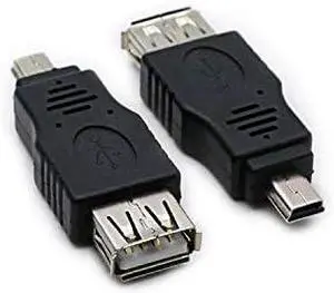 2 Pack USB 2.0 MINI USB Male to Type A Female OTG Adapter Connector Converter Coupler 2 Pack USB 2.0 MINI USB Male to Type A Female OTG Adapter Connector Converter Coupler