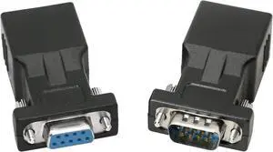 2-Pack RS232 to RJ45 Extender, DB9 9-Pin Serial Port Female&Male to RJ45 CAT5 CAT6 Ethernet LAN Extend Adapter 2-Pack RS232 to RJ45 Extender, DB9 9-Pin Serial Port Female&Male to RJ45 CAT5 CAT6 Ethernet LAN Extend Adapter