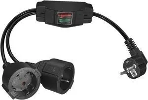 EU Europe Schuko 1 to 2 Outlet Power Y Splitter Euro Extension Cord with Switch, European CEE7/7 Male Plug to 2X Schuko Female Socket Y Split Power Cord with Switcher, Black, 1ft/30cm EU Europe Schuko 1 to 2 Outlet Power Y Splitter Euro Extension Cord with Switch, European CEE7/7 Male Plug to 2X Schuko Female Socket Y Split Power Cord with Switcher, Black, 1ft/30cm