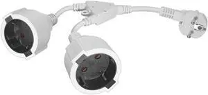 Europe Schuko 1 to 2 Outlet Power Cord Y Splitter,Elbow Plug Euro Schuko CEE7/7 Male Plug to 2X Schuko Female Socket Y Split Cord,EU 3 Prong Splitter Power Strip (Elbow 1-to-2, White, 1ft/30cm) Europe Schuko 1 to 2 Outlet Power Cord Y Splitter,Elbow Plug Euro Schuko CEE7/7 Male Plug to 2X Schuko Female Socket Y Split Cord,EU 3 Prong Splitter Power Strip (Elbow 1-to-2, White, 1ft/30cm)