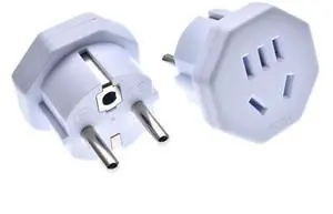 2 Pack Schuko to Au/1-15R Power Converter Travel Plug adapter,2-in-1 European CEE7 Schuko Male to Au AS3112 and US 2 Prong NEMA1-15R Electrical Adapter.White 2 Pack Schuko to Au/1-15R Power Converter Travel Plug adapter,2-in-1 European CEE7 Schuko Male to Au AS3112 and US 2 Prong NEMA1-15R Electrical Adapter.White