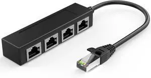 RJ45 1 Male to 4 x Female LAN Splitter Adapter Cable Suitable Super Cat6, Ethernet Splitter Cable Suitable Super Cat5, Cat5e, Cat6, Cat7 LAN Ethernet Socket Connector Adapter ONE Internet,8inch/0.2m RJ45 1 Male to 4 x Female LAN Splitter Adapter Cable Suitable Super Cat6, Ethernet Splitter Cable Suitable Super Cat5, Cat5e, Cat6, Cat7 LAN Ethernet Socket Connector Adapter ONE Internet,8inch/0.2m