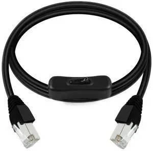 Cat6 Ethernet Cable with On/Off Switch, RJ45 Male to Male Internet Network Cord, High Speed, Compatible with PC, Laptop, Router, RJ45 M/M Cable with Switch,2ft/60cm Cat6 Ethernet Cable with On/Off Switch, RJ45 Male to Male Internet Network Cord, High Speed, Compatible with PC, Laptop, Router, RJ45 M/M Cable with Switch,2ft/60cm