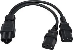IEC320 C6 to 2 C13 Y Splitter Power Cord,IEC320 C6 Male to 2*C13 Female Y Split Power Cable,C6 to Dual C13 IEC Splitter,C5 Power Strip,Dual IEC Double,18AWG,1ft/0.3m IEC320 C6 to 2 C13 Y Splitter Power Cord,IEC320 C6 Male to 2*C13 Female Y Split Power Cable,C6 to Dual C13 IEC Splitter,C5 Power Strip,Dual IEC Double,18AWG,1ft/0.3m