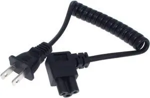 NEMA1-15P to C5 Short Power Cord Plug, Non-Polarized 2-Prong US Plug to Right Angle IEC C5 Computer Laptop Portable Retractable Power Cord Elbow Plug, 18AWG, 30-75cm NEMA1-15P to C5 Short Power Cord Plug, Non-Polarized 2-Prong US Plug to Right Angle IEC C5 Computer Laptop Portable Retractable Power Cord Elbow Plug, 18AWG, 30-75cm