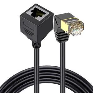90 Degree Down Angle Cat8 Ethernet Cable, High Speed 40Gbps 2000Mhz Network Cord, with Gold Plated Plug SFTP Wires CAT8 RJ45 Connector Gaming LAN Cable,for Gaming PC PS Xbox Modem,1ft/0.3m 90 Degree Down Angle Cat8 Ethernet Cable, High Speed 40Gbps 2000Mhz Network Cord, with Gold Plated Plug SFTP Wires CAT8 RJ45 Connector Gaming LAN Cable,for Gaming PC PS Xbox Modem,1ft/0.3m