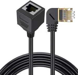 90 Degree Left Angle Cat8 Ethernet Cable, High Speed 40Gbps 2000Mhz Network Cord, with Gold Plated Plug SFTP Wires CAT8 RJ45 Connector Gaming LAN Cable,for Gaming PC PS Xbox Modem,1ft/0.3m 90 Degree Left Angle Cat8 Ethernet Cable, High Speed 40Gbps 2000Mhz Network Cord, with Gold Plated Plug SFTP Wires CAT8 RJ45 Connector Gaming LAN Cable,for Gaming PC PS Xbox Modem,1ft/0.3m