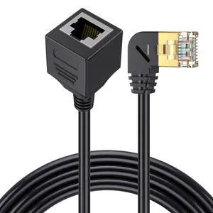 90 Degree Right Angle Cat8 Ethernet Cable, High Speed 40Gbps 2000Mhz Network Cord, with Gold Plated Plug SFTP Wires CAT8 RJ45 Connector Gaming LAN Cable,for Gaming PC PS Xbox Modem,1ft/0.3m 90 Degree Right Angle Cat8 Ethernet Cable, High Speed 40Gbps 2000Mhz Network Cord, with Gold Plated Plug SFTP Wires CAT8 RJ45 Connector Gaming LAN Cable,for Gaming PC PS Xbox Modem,1ft/0.3m