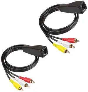 2-Pack RCA Audio Cable, RJ45 to RCA, 3 RCA to RJ45 Balun Component Video and Audio Extender Over Cat5/6/7 Ethernet Cable Up to 1000ft,2.6ft/0.8m 2-Pack RCA Audio Cable, RJ45 to RCA, 3 RCA to RJ45 Balun Component Video and Audio Extender Over Cat5/6/7 Ethernet Cable Up to 1000ft,2.6ft/0.8m