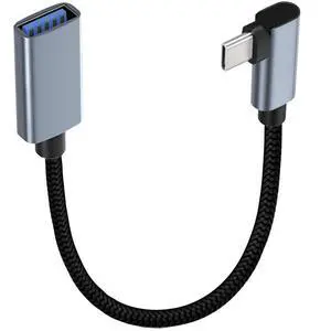 90 Degree Angle USB C to USB 3.1 Adapter Braided Type C Male to USB Female,5Gbps, OTG Cable, Nylon Braided, Aluminium, Compatible with Phone 17 Pro Max Air 16 15 Galaxy S26 MacBook Air iPad,1ft/30cm 90 Degree Angle USB C to USB 3.1 Adapter Braided Type C Male to USB Female,5Gbps, OTG Cable, Nylon Braided, Aluminium, Compatible with Phone 17 Pro Max Air 16 15 Galaxy S26 MacBook Air iPad,1ft/30cm