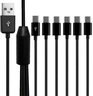 USB 2.0 Type A Male to 6 type-c Male Splitter Y Data Sync and Charge Connector Adapter Cable,Multi 6 in 1 USB C Splitter Y Cable(1.5m/5 Feet) USB 2.0 Type A Male to 6 type-c Male Splitter Y Data Sync and Charge Connector Adapter Cable,Multi 6 in 1 USB C Splitter Y Cable(1.5m/5 Feet)