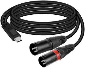 USB C to Dual XLR Male Audio Cable, Type C to 2 XLR Stereo Audio Cable for Power Amplifier, Speaker, Audio Mixer and More,3ft/1m USB C to Dual XLR Male Audio Cable, Type C to 2 XLR Stereo Audio Cable for Power Amplifier, Speaker, Audio Mixer and More,3ft/1m
