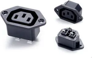 (3 Pack) DIY Rewireable Power Plug C13 Connector with Mounting Holes Adapter, IEC C13 Panel Mount Plug with Screw Holes 250V AC 10A 3 Prong Inlet Module Straight (3 Pack) DIY Rewireable Power Plug C13 Connector with Mounting Holes Adapter, IEC C13 Panel Mount Plug with Screw Holes 250V AC 10A 3 Prong Inlet Module Straight