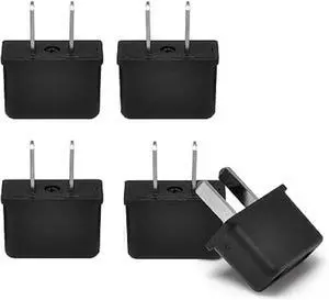(5 Pack) EU to US Plug Adapter European to US Travel Adapter Power Converter, Euro US Plug Adapter Electrical Adapter, Wall Plug Converter, 4.0mm Hole , Black Style 4 (5 Pack) EU to US Plug Adapter European to US Travel Adapter Power Converter, Euro US Plug Adapter Electrical Adapter, Wall Plug Converter, 4.0mm Hole , Black Style 4
