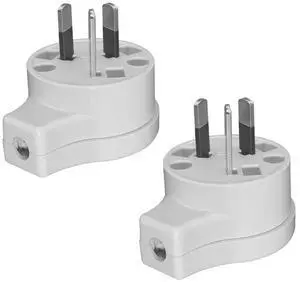 (2 Pack) Flat Top AU Plug, DIY Rewireable Power Plug 3 Pins Australian/New Zealand AS3112 Plug 10A 250V AC Power Adapter Detachable, Side Entry Power Plug,Plug top, White (2 Pack) Flat Top AU Plug, DIY Rewireable Power Plug 3 Pins Australian/New Zealand AS3112 Plug 10A 250V AC Power Adapter Detachable, Side Entry Power Plug,Plug top, White