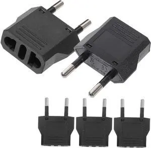 5 Pack 2-Prong US To EU Travel Plug Adapter Power Converter ,Euro US Plug Adapter,US EU Plug Adapter Electrical Adapter,EU4.0mm Power Adapter Black Style B 4.0mm 5 Pack 2-Prong US To EU Travel Plug Adapter Power Converter ,Euro US Plug Adapter,US EU Plug Adapter Electrical Adapter,EU4.0mm Power Adapter Black Style B 4.0mm