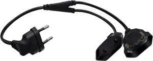 Euro EU4.0 Male to Dual Female Y Splitter 2 Prong, Elbow Plug EU CEE7/16 1-to 2 Y Split Extension Cord, European 2 Prong Extender Splitter Cable, 18AWG ,44cm/1.44ft 90 Degree Angle Elbow Plug Euro EU4.0 Male to Dual Female Y Splitter 2 Prong, Elbow Plug EU CEE7/16 1-to 2 Y Split Extension Cord, European 2 Prong Extender Splitter Cable, 18AWG ,44cm/1.44ft 90 Degree Angle Elbow Plug