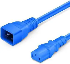 IEC C20 to C13 Heavy Duty Power Cord Plug, Blue Color-Coded Connectors IEC 60320 C20 Male to C13 Female Computer Powe Cord Replacement,14AWG,3ft/1m,Blue IEC C20 to C13 Heavy Duty Power Cord Plug, Blue Color-Coded Connectors IEC 60320 C20 Male to C13 Female Computer Powe Cord Replacement,14AWG,3ft/1m,Blue