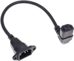 90-Degree Up Angle IEC C13 to C14 with Mounting Holes Computer Power Cord Plug, IEC320 C14 with Scerw Hole to C13 Up Angled AC Power Cable,18AWG,1ft/0.3m 90-Degree Up Angle IEC C13 to C14 with Mounting Holes Computer Power Cord Plug, IEC320 C14 with Scerw Hole to C13 Up Angled AC Power Cable,18AWG,1ft/0.3m