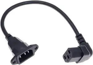 90-Degree Down Angle IEC C13 to C14 with Mounting Holes Computer Power Cord Plug, IEC320 C14 with Scerw Hole to C13 Down Angled AC Power Cable,18AWG,1ft/0.3m Down Angle 90-Degree Down Angle IEC C13 to C14 with Mounting Holes Computer Power Cord Plug, IEC320 C14 with Scerw Hole to C13 Down Angled AC Power Cable,18AWG,1ft/0.3m Down Angle