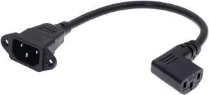 90-Degree Right Angle IEC C13 to C14 with Mounting Holes Computer Power Cord Plug, IEC320 C14 with Scerw Hole to C13 Right Angled AC Power Cable,18AWG,1ft/0.3m Right Angle 90-Degree Right Angle IEC C13 to C14 with Mounting Holes Computer Power Cord Plug, IEC320 C14 with Scerw Hole to C13 Right Angled AC Power Cable,18AWG,1ft/0.3m Right Angle