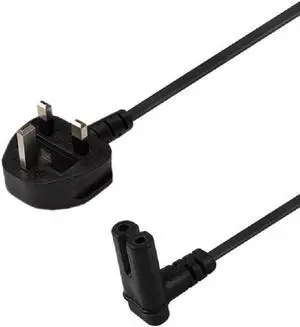 Toptekits UK to C7 Elbow Plug Long Power Cord PC,UK Plug BS1363 to 90-Degree Up/Down Angle IEC C7 Figure-8 Power Cord,Non-Polarized Figure 8 to UK Power Cable with 3A Fuse,18AWG, 10ft/3m Toptekits UK to C7 Elbow Plug Long Power Cord PC,UK Plug BS1363 to 90-Degree Up/Down Angle IEC C7 Figure-8 Power Cord,Non-Polarized Figure 8 to UK Power Cable with 3A Fuse,18AWG, 10ft/3m