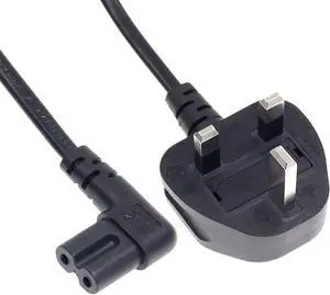 UK to C7 Elbow Plug Short Power Cord,UK Plug BS1363 to 90-Degree Left/Right Angle IEC C7 Figure-8 Power Cord PC,Non-Polarized Figure 8 to UK Power Cable with 3A Fuse, 18AWG,1.6ft/0.5m UK to C7 Elbow Plug Short Power Cord,UK Plug BS1363 to 90-Degree Left/Right Angle IEC C7 Figure-8 Power Cord PC,Non-Polarized Figure 8 to UK Power Cable with 3A Fuse, 18AWG,1.6ft/0.5m