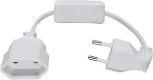 2-Pin EU Extension Cord with Switch, Toptekis Euro EU4.0mm 2-Prong Power Cord Cable VDE Bend Angle 90 Degree Elbow Plug Male to Female European Extension Cable ,18AWG, White 1ft/0.3m 2-Pin EU Extension Cord with Switch, Toptekis Euro EU4.0mm 2-Prong Power Cord Cable VDE Bend Angle 90 Degree Elbow Plug Male to Female European Extension Cable ,18AWG, White 1ft/0.3m